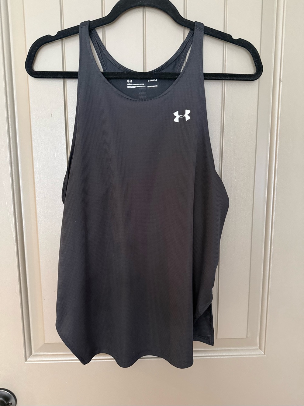 Under Armour Women’s Black Racerback Tank Top with White Logo